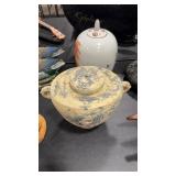 2 LIDDED ASIAN THEMED VASES