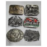 6 BELT BUCKLES - 4 ARE MONTANA THEMED