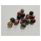 14 ANTIQUE MINI BILLIARD BALLS