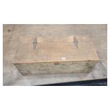 WOOD CRAFTSMAN BOX W/ VINTAGE HAND TOOLS