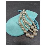 TIFFANY & CO. STERLING BEADED NECKLACE