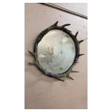 FAUX ANTLER ROUND WALL MIRROR