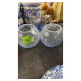 2 CRACKLE GLASS VASES & CRATER LAKE NATIONAL PARK