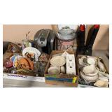 DISHES, CHINA, COFFEE MAKER, BOOTS, DECORATIVE
