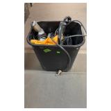 TUB W/ CRAFTSMAN JIGSAW, DRILL, TOOL BAG & MISC