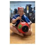 ASIAN FIGURINE W/ SILK KOMONO