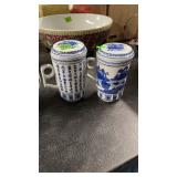 2 ASIAN TEA STEEPER MUGS