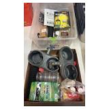 BX & TOTE OF MISC FISHING TACKLE & SUPPLIES
