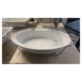 OVAL SERVING DISH W/ HOLDER