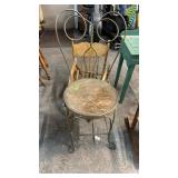 ANTIQUE ICE CREAM CHAIR & CHILDS OAK ROCKER THAT
