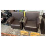 2 MATCHING BROWN CHAIRS