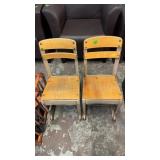 2 CHILDRENS SCHOOL DESK CHAIRS