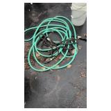 GROUP OF GARDEN HOSE & FOLDING SHOVEL