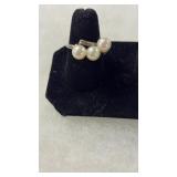 14k STAMPED WHITE GOLD PEARL RING