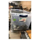 CLEAR TOTE OF CABLES & CONNECTORS