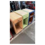 3 ROLLING WOOD CARTS