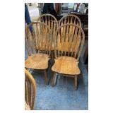 SET OF 6 OAK DINING CHAIRS