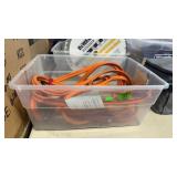CLEAR TOTE W/ ORANGE JUMPER CABLES