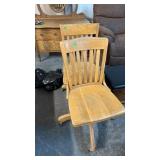 2 OAK SWIVEL OFFICE CHAIRS