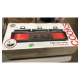COOKS TRIPLE SLOW COOKER 3X1.5QT, NIB