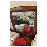 WOOD FRAMED BEVLED MIRROR