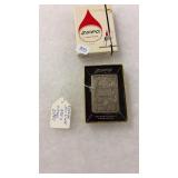 ENGRAVED .800 SILVER 1950'S VINTAGE ZIPPO LIGHTER