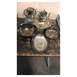 GROUP OF SILVER SERVING SET & OTHER SILVER ITEMS