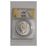 1881 MORGAN DOLLAR ANACS AU58