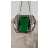 EMERALD COLOR & CZ 925 RING