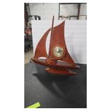 WOOD ELECTRIC SAILBOAT CLOCK