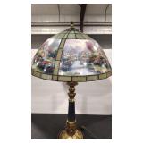 THOMAS KINKADE 'LAMPLIGHT BRIDGE' SHADE & STIFFEL