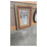 ORNATE ANTIQUE PLASTER FRAME W/ MIRROR