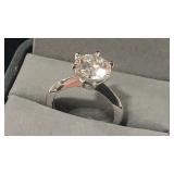 MOISSANITE 3 CT 925 RING GRA CERT