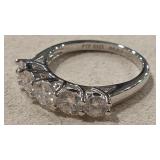 MOISSANITE MULTI GEMSTONE 925 BAND RING GRA CERT