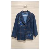 SIZE L WOMEN'S DENIM & COMPANY EMBROIDERED JACKET