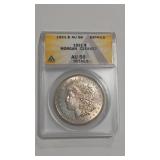 1921 MORGAN DOLLAR ANACS AU58