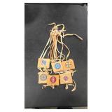 6 - SACAGAWEA BRONZE MEDALLIONS & BEADED BAGS