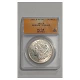 1921 MORGAN DOLLAR ANACS AU58