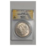 1921 MORGAN DOLLAR ANACS MS60