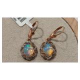 GARNET & OPAL COLOR 925  EARRINGS