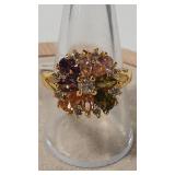 MULTICOLOR & CZ 925 GP RING