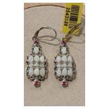 GARNET & OPAL COLOR 925 CHANDELIER EARRINGS