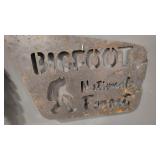 METAL CUTOUT BIGFOOT NATIONAL FOREST SIGN