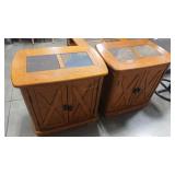 2 - WOOD & SLATE ACCENT TABLES