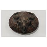 PAUL CALLE 1984 BRONZE BISON BELT BUCKLE