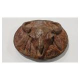 PAUL CALLE 1984 BRONZE BISON BELT BUCKLE