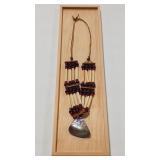 NATIVE AMERICAN STYLE BEADS W/ MOP PENDANT