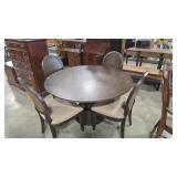FLEXSTEELE PEDESTA WOOD DINING TABLE & 4
