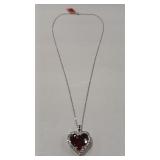 GARNET COLOR & CZ 925 NECKLACE