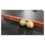 DEFIANCE VTG WOOD LEVEL & MINI GLOBES